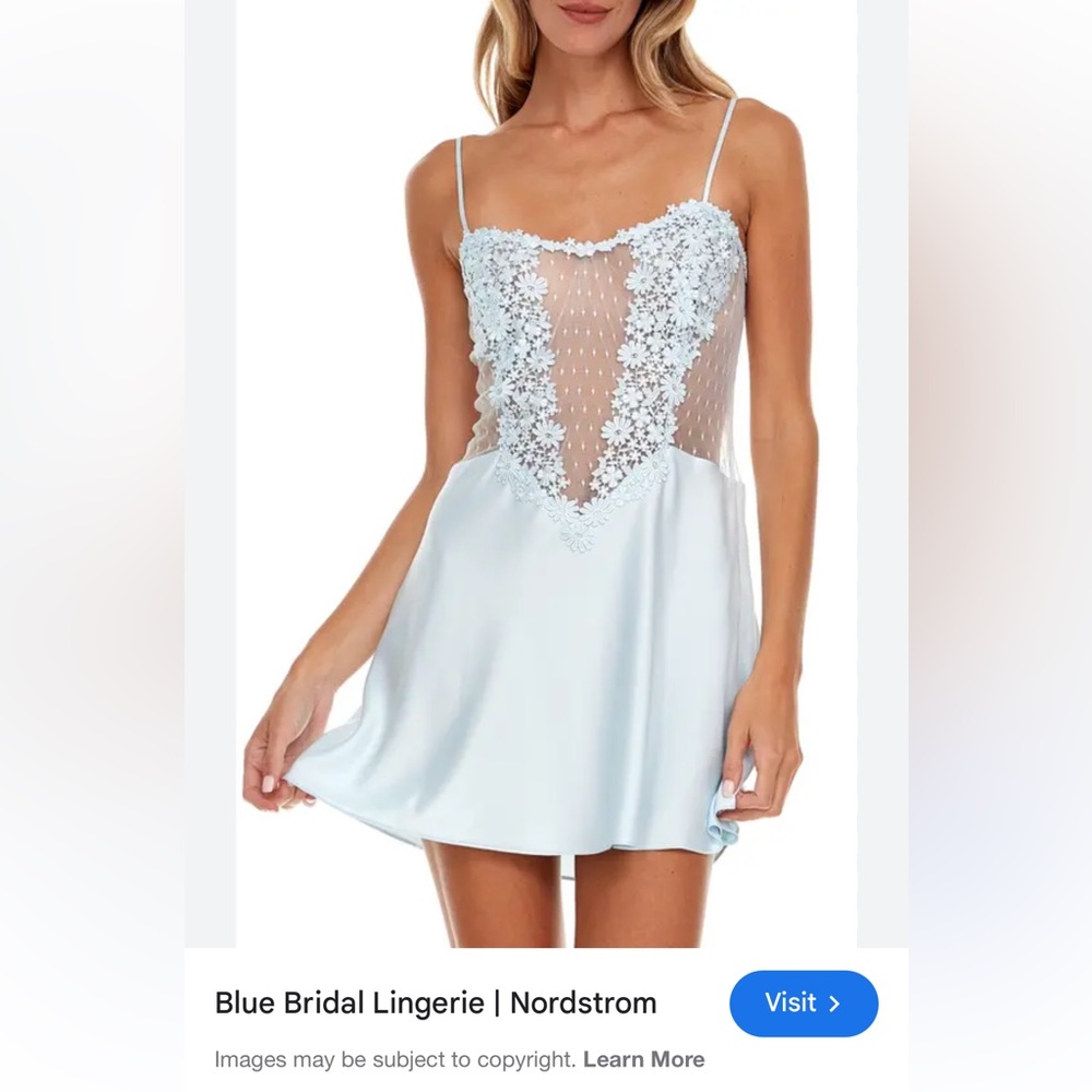 Flora Nikrooz Elegant Blue Lace Chemise